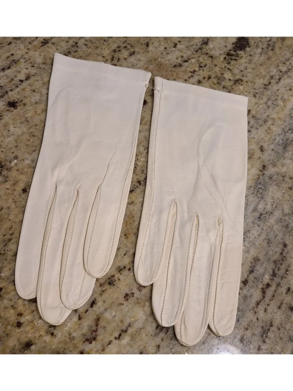 Vintage Size S Cream Formal Leather 8